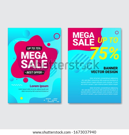 Mega sale banner with abstract background.