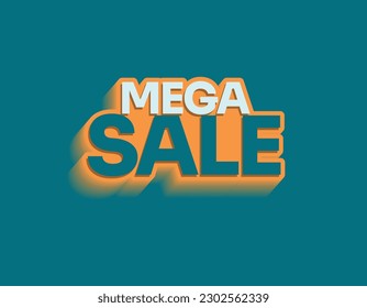 Mega sale banner. Abstract super offer vector with gradient background