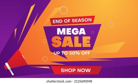 mega sale banner background. business vector illustration