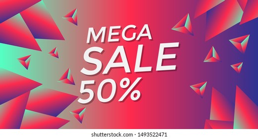 Mega Sale Banner for Business flyer template. Vector Background.