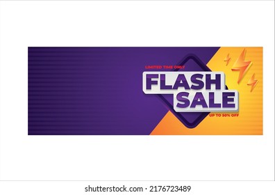 mega sale banner design template inorange
