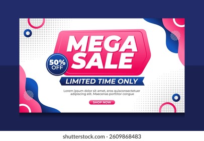 Mega sale banner design template