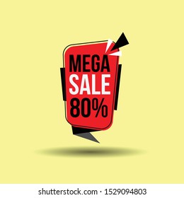 Mega Sale Banner Design. Vector Illustration