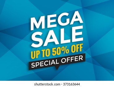 Mega sale banner design, vector illustration, modern