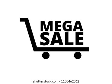 Mega sale banner discount poster shopping business symbol