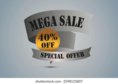 Mega sale banner. Discount and sticker. Vector EPS10