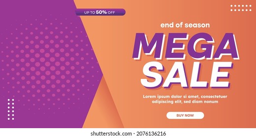 Mega Sale Banner Horizontal Template 