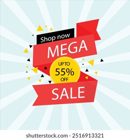 mega sale banner illustration vector