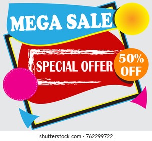 mega sale banner layout design