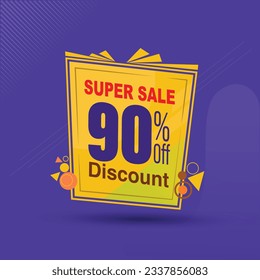 mega sale banner in memphis style template