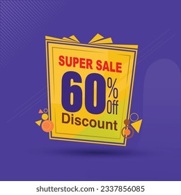 mega sale banner in memphis style template