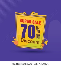 mega sale banner in memphis style template