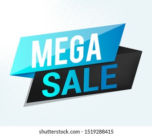 Mega sale banner modern template.Vector design.