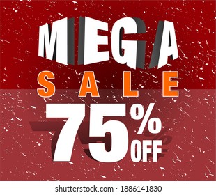 Mega Sale banner pop up with red background