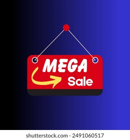 Mega sale banner poster background.sale promotion offer template design.vector sale price discount promo.  