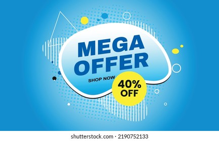 Mega sale banner promotion gradient abstract background