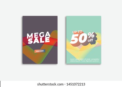 Mega Sale banner. Sale banner template design. Flash sale special offer set, vector