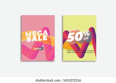 Mega Sale banner. Sale banner template design. Flash sale special offer set, vector