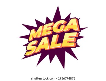 Mega sale banner template design, Big sale special offer. end of season special offer banner.