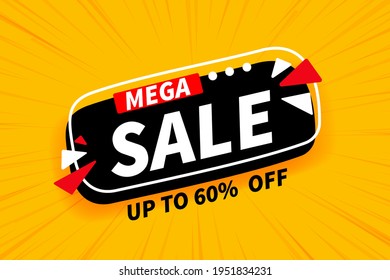 MEGA sale banner template design. Limited Time Offer special banner.
