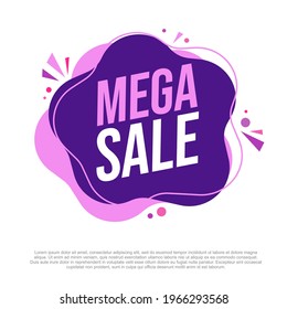 Mega Sale Banner Template Design, Modern Big Sale Special Offer. End Of Season Special Offer Vector Illustration. Eid Mega Sale Offer Logo Design. Summer Mega Sale Vector.  Ramadan Mega Sales Banner. 