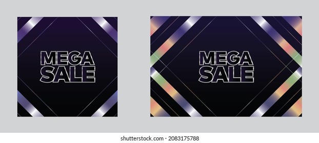 Diseño de plantillas de banner de Mega Sale, oferta especial de Big Sales. Ilustración vectorial.