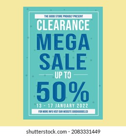 Mega sale banner template design for web or social media Sale special up to 50% off