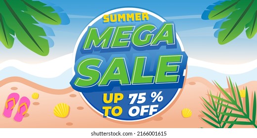 Mega sale banner template design, Big sale special offer.