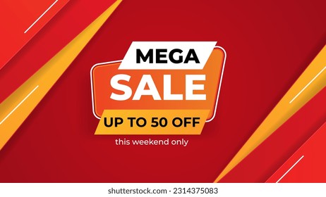 Mega Sale banner template design. special offer campaign or promotion for social media and website