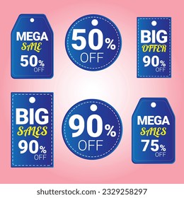 Mega sale banner template design for web or social media, Sale special up to 50% off super sale tag design