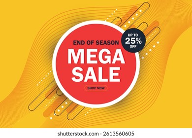 Mega sale banner template design for web or social media
