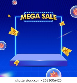 Projeto de modelo de banner de venda mega para post de mídia social