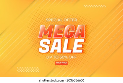 Mega sale banner template for promotion