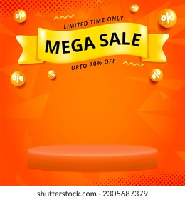 mega sale banner template. promotion sale banner for website, flyer and poster.