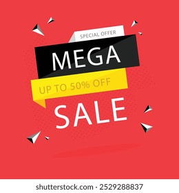 mega sale banner template. sales background design