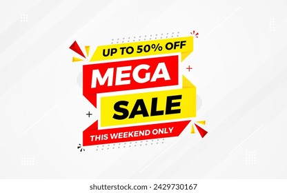 Mega sale banner template. Special offer discount background. Mega sale banner template design for web or social media, Sale special offer. abstract vector design.