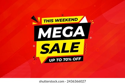 Mega sale banner template. Special offer discount background. Mega sale banner template design for web or social media, Sale special offer. abstract vector design.