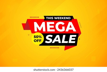 Mega sale banner template. Special offer discount background. Mega sale banner template design for web or social media, Sale special offer. abstract vector design.