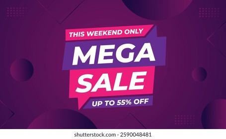 Mega sale banner template. Special offer discount background. Mega sale banner template design for web or social media, Sale special offer. abstract vector design.