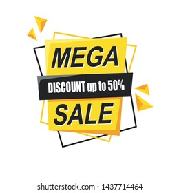 Mega sale banner template vector design graphic