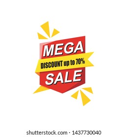 Mega sale banner template vector design graphic