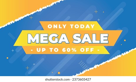 Mega sale banner template vector