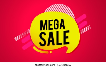 Mega sale banner template.Vector background