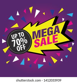 Mega sale banner.Special offer.Vector illustration.