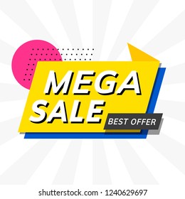 Mega sale best offer shop promotion advertisement vector