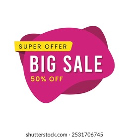 Mega Sale Big Sale banner header 3D looking illustration Special offer Discount Pop up super offer Illustration for marketing and social media hot deal, super sale offer