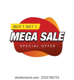 Mega Sale Big Sale banner header 3D looking illustration Special offer Discount Pop up super offer Illustration for marketing and social media hot deal, super sale offer