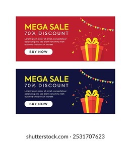 Mega Sale Big Sale banner header 3D looking illustration Special offer Discount Pop up super offer Illustration for marketing and social media hot deal, super sale offer