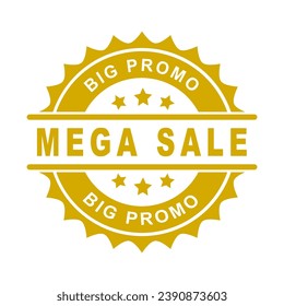 mega sale, big promo stamp, label, sign, design for adverstisement