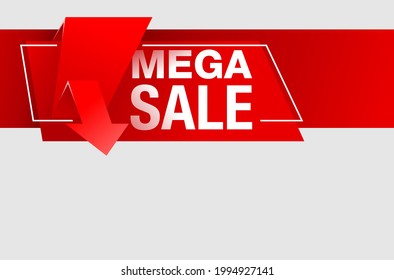 Mega Sale Block For Top Of Banner With Special Offer. Email Mailing Header 